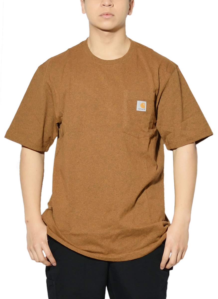 

Большая короткая грудь XL [Carhartt] мужская футболка, размер, рукав, карман, K87, коричневый, [Товар] коричневый