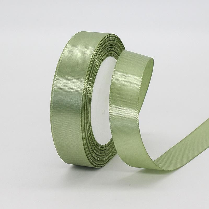 22M/Roll Flower Bouquet Crafts Gift Wrapping Supplies Satin Ribbon Handmade Sage Green DIY Light Green Ribbon for Gift Wrapping