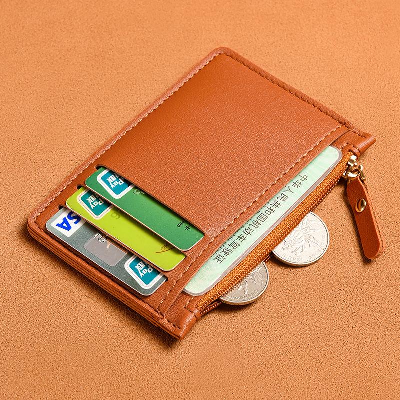 Men Women Mini ID Card Holders Business Credit Card Holder PU Leather Slim Bank Card Case Organizer Wallet Zipper Unisex