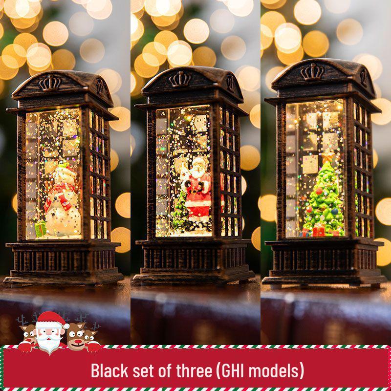 Vintage Light-Up Santa Claus Train Christmas Ornaments for Toddlers