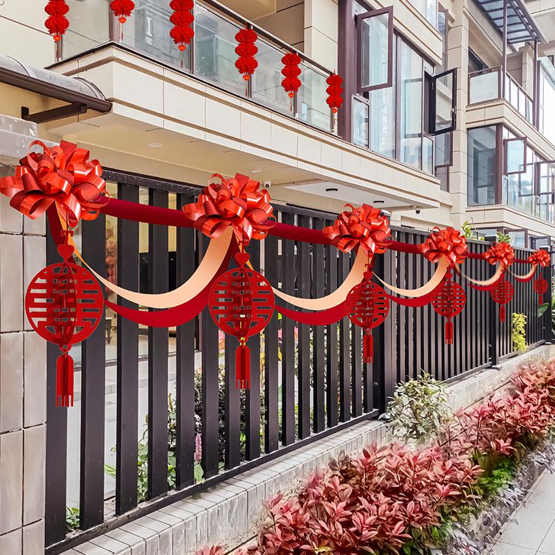 Rustic Wedding Decoration Set: Staircase, Balcony & Courtyard Accents