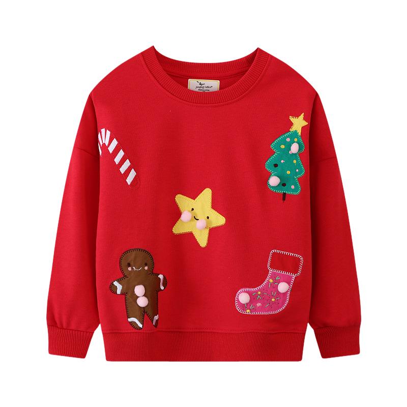 

Children s Christmas Cartoon Embroidery Round Neck Sweatshirt 2026 6T/110-120cm