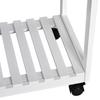 Rolling Kitchen Cart Set Drop Leaf Breakfast Table with 2 Stools for Living Room Dorm Apartment