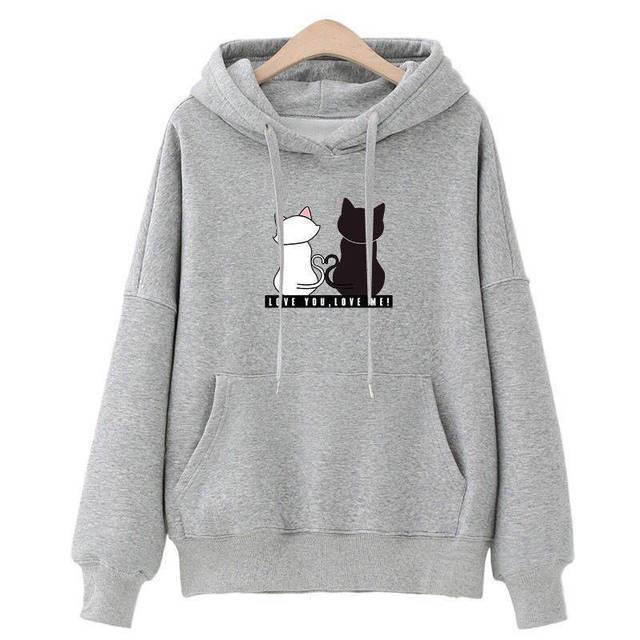 Women's 2026 Autumn Winter Korean Style Loose Hooded Sweatshirt - Plus Velvet, Versatile & Stylish Ladies' Top