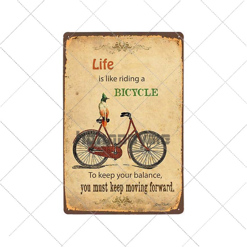 Segni Metallici Bici Vintage Poster Retro Bici da Ciclismo Decorazione Bar Pub Club Shabby Chic Pittura Artistica da Parete Targhetta 20x30cm