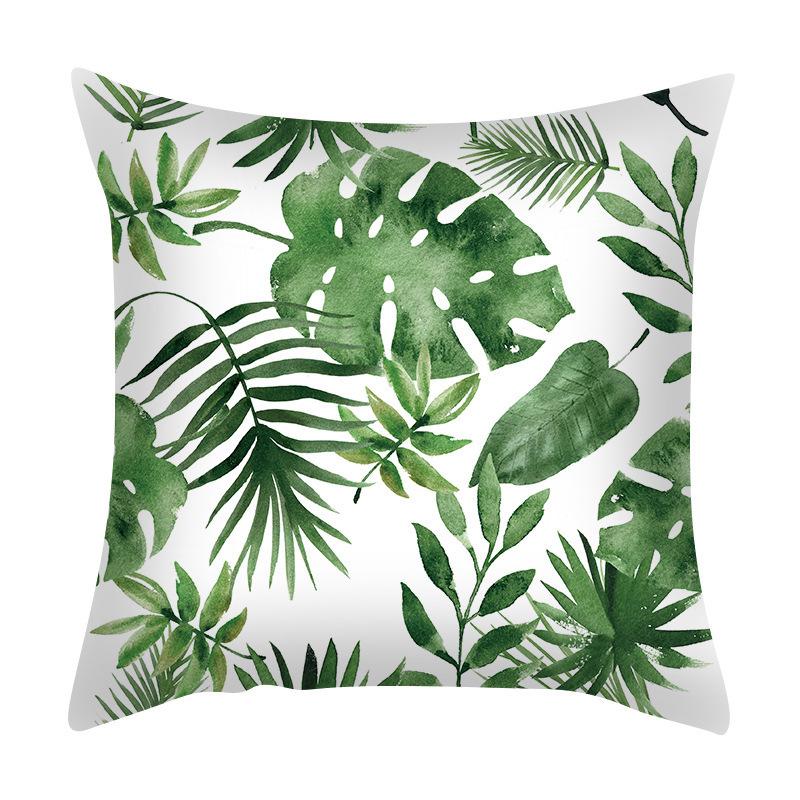 Green Plant Sofa Cushion Cover - Stylish Home Fabric Decor