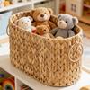 Rattan Storage Basket Double-eared Handle Gourd Grass Storage Box Storage Box Dirty Clothes Basket Home Organization