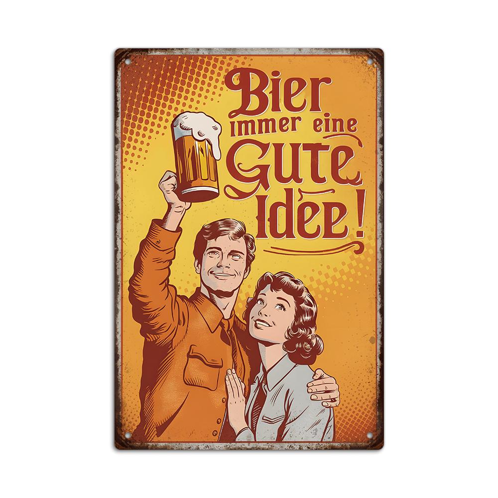 Putuo Decor Pc German Vintage Metal Tin Sign Wall Art Decor for Home Farmhouse Bar Pub Club Gift for FriendsxInches