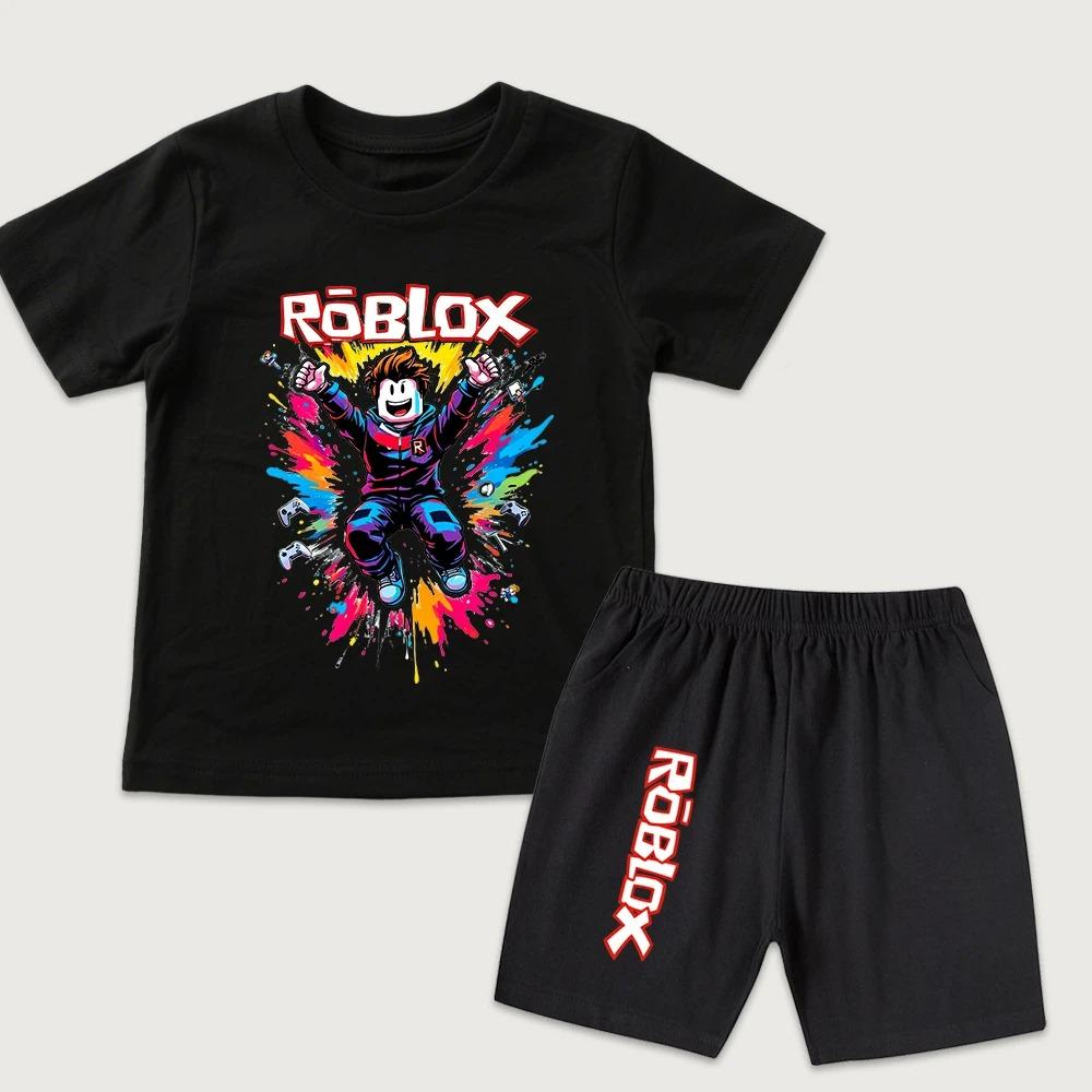 

Cartoon Printed Kids T-shirt and Shorts 2 Piece Set Summer Casual Outfit for Boys and Girls Childrens Clothing 100
