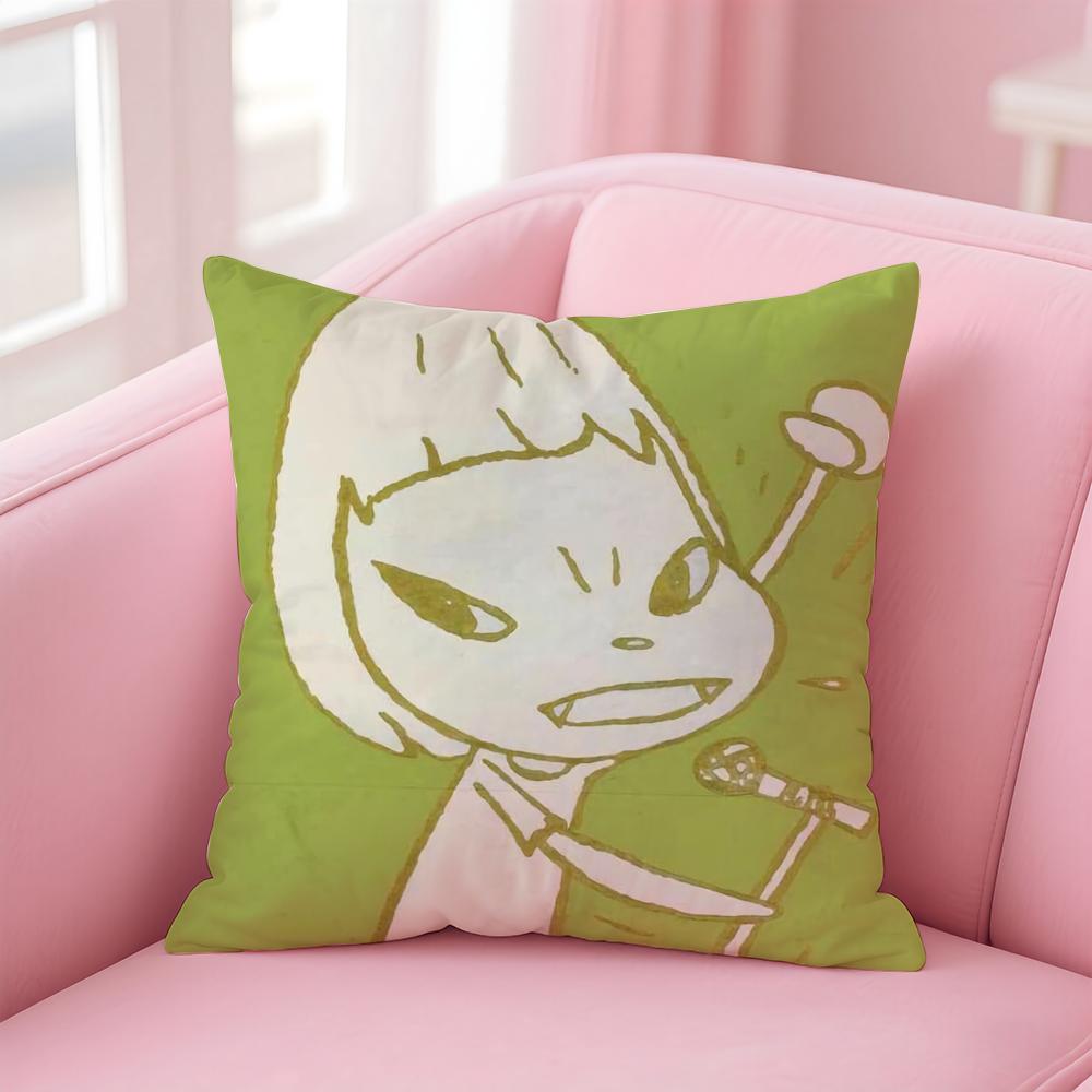 artist cute YYoshitomo NNara Cushion Cover Pillow Case Soft Friendly Fabric  Concealed Zipper