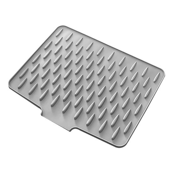 Silicone Drain Mat Thick Dish Drying Mat with Drainage Heat-Resistant Non-Slip Bar Sink Drying Pad for Countertops