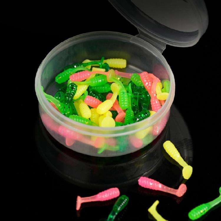 50 Stück 1,5 cm Paddelschwanz-Wobbler Weiche Angelköder für Forellen Künstliche Köder Angelköder Schwimmköder Mehrfarbig