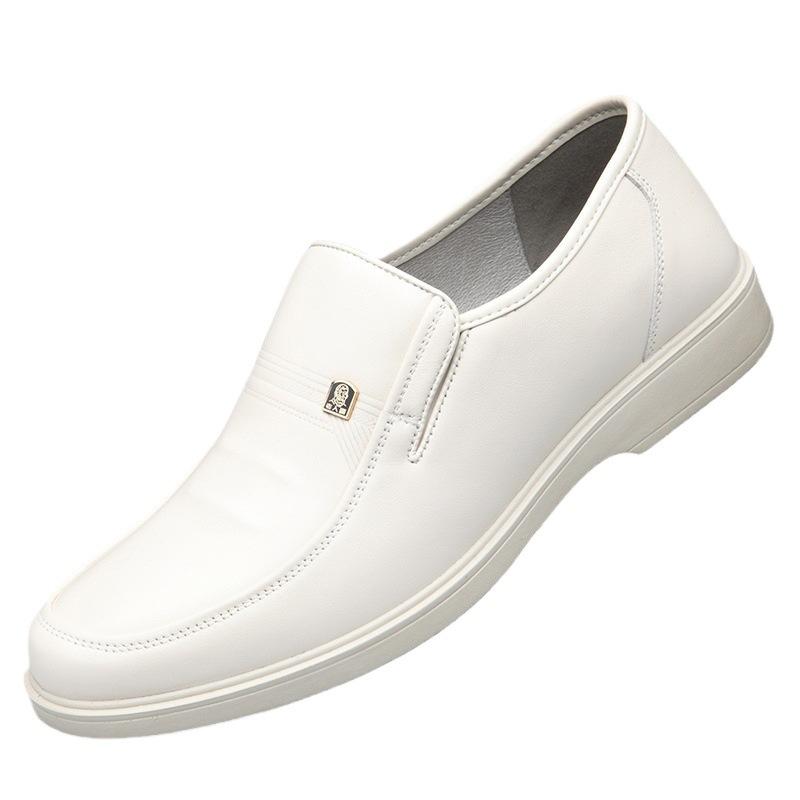 Old Man's Head Casual Leather Shoes Men's Summer Beige Breathable Single Shoes Business Breathable Leather Shoes Dad's Shoes