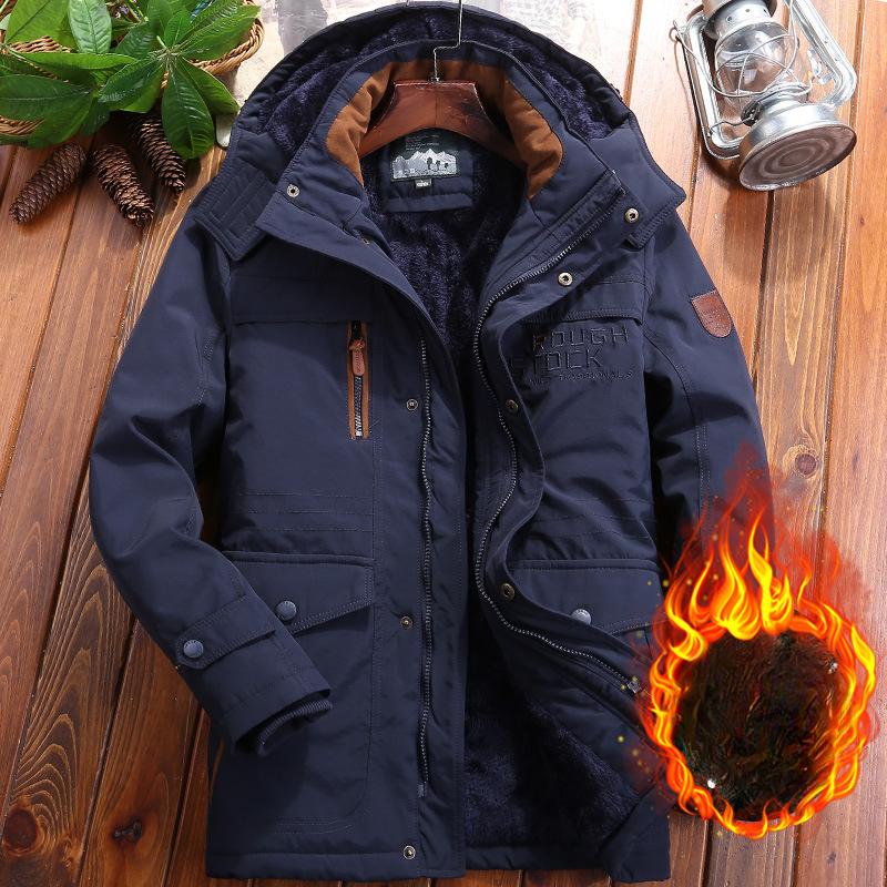Autumn and Winter Long Men's Outdoor Leisure Loose Padded Coat with Thick Warm Padded Coat