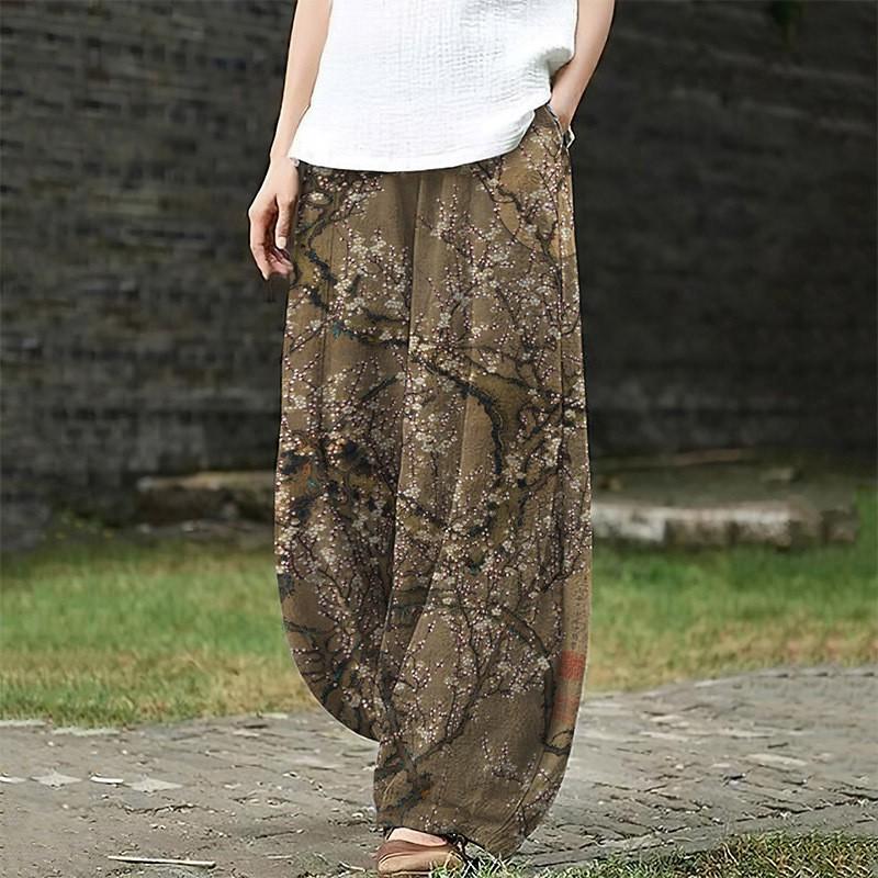 Womens 3D Print Street Style Loose Fit Harem Pants Casual Fashion Trousers
