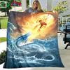 Famous Film Role Nezha Printed Soft Blanket Living Room Bedroom Sofa Bed Blanket Gift Portable Picnic Blanket Luxury Gift