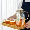 Pokaro Tea Barley Tea 2 Tea Glass Water Cold Carafe for Barley Iced Fruit and Elegant and Modern Design with 2000ml Pot/Pitcher, Liters,