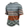 Men's Casual Quick-Dry Round Neck Short Sleeve Striped T-Shirt - Lightweight Mesh Breathable