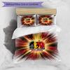 Set Biancheria da Letto Stampata Calcio Belgio 3 Pezzi Copriletto Traspirante Accogliente come Regalo per Inaugurazione Casa o Festa