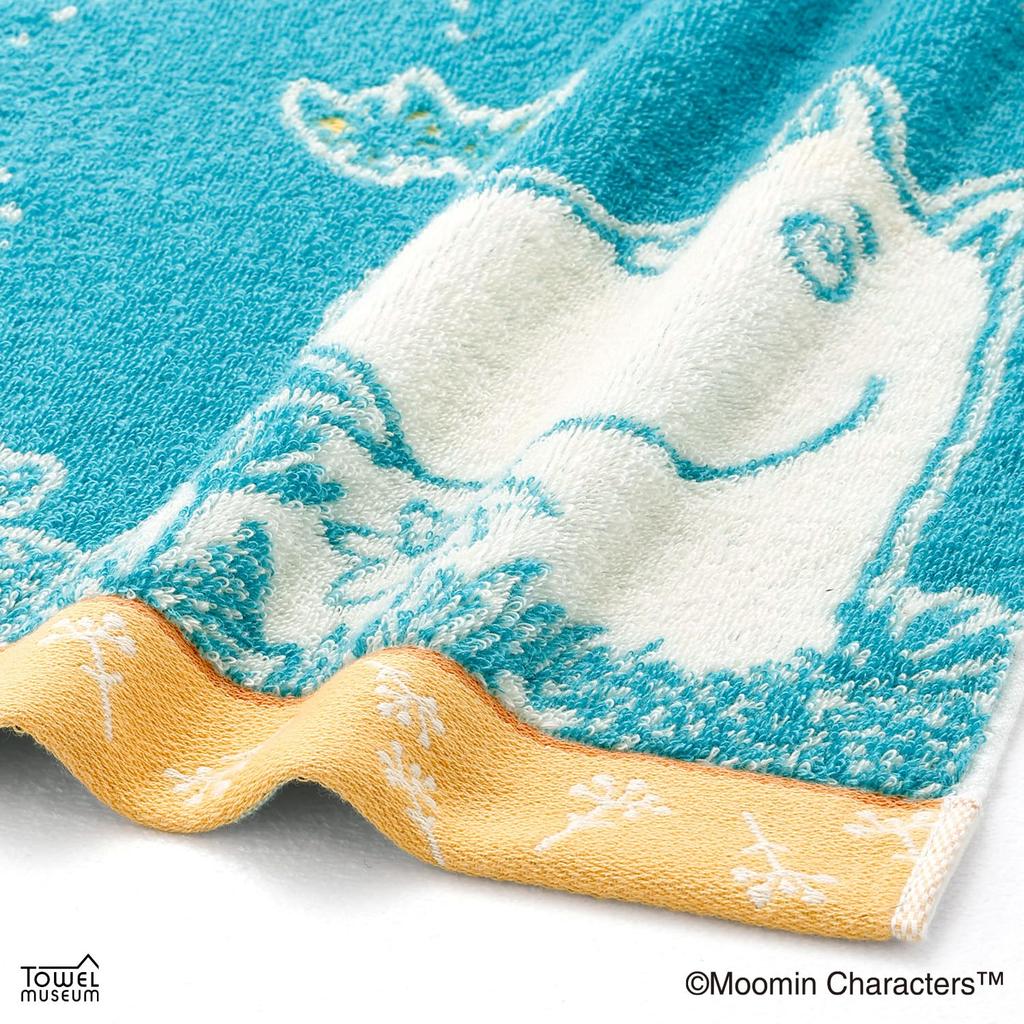 Towel Museum Compact Made In 25 X 70 Moomin Fantasy Towel, Japan, 100% Cotton, Approx. Cm, Blue, 47-0222120
