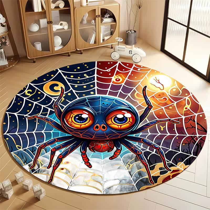 

Colorful Spider Web Rug for Kids Playroom Decor round carpet for home sofa bedroom, gift Diameter 60cm