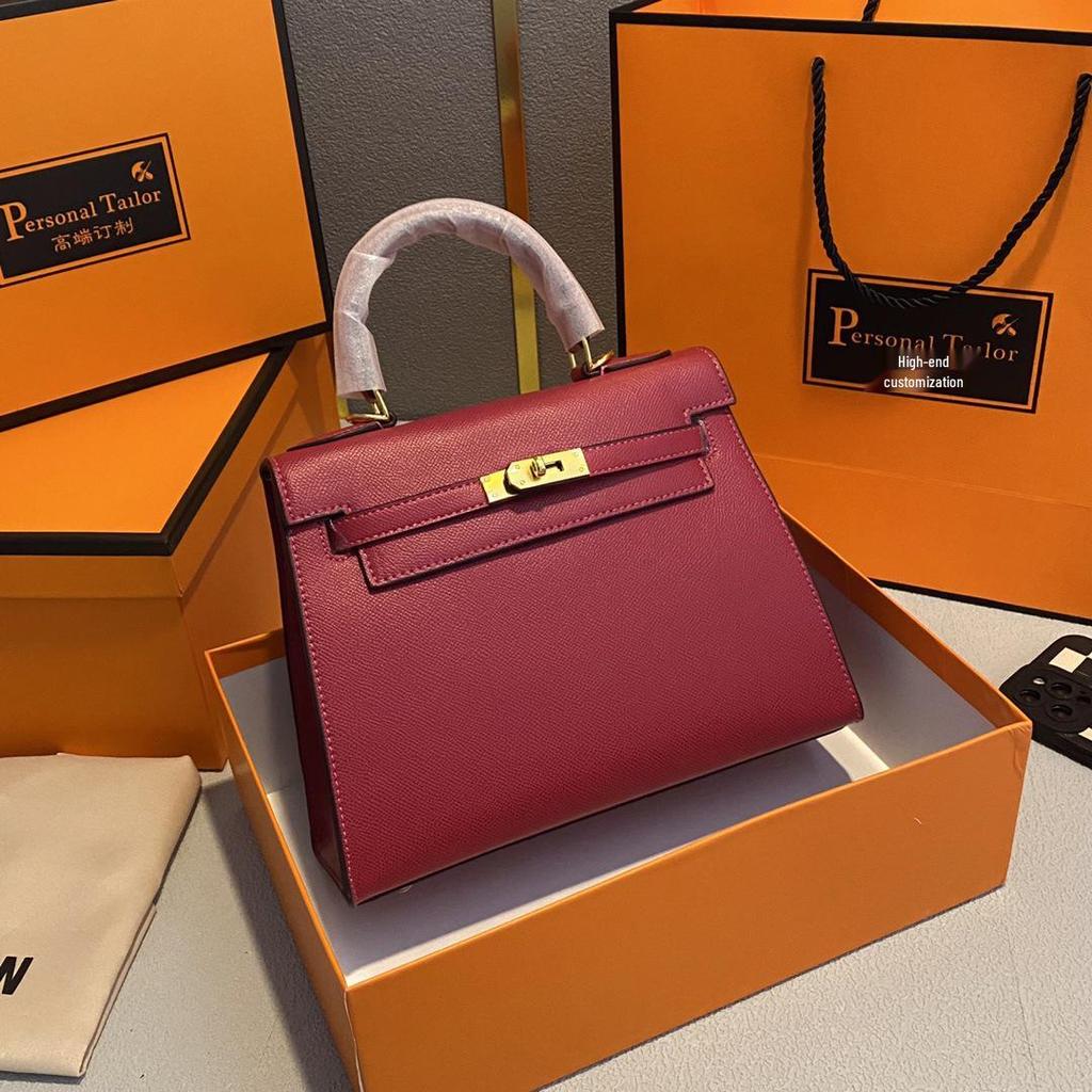 Bolso Kelly Color Caramelo: Bolso de Mano de Moda Europeo y Americano para Mujer, Bolso de Hombro Único o Cruzado de Gama Alta