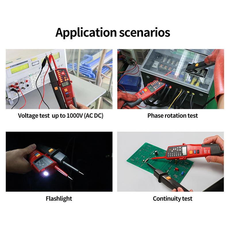 UNI-T UT18E 1000V AC DC Digital Voltmeter Continuity Tester Phase Sequence Test Voltage Indicator Frequency Meter LCD Display