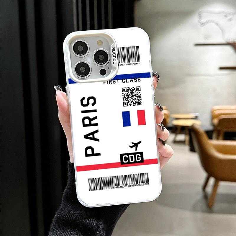 Travel Air Ticket Label Shockproof Phone Case for iPhone 17 Air 16 16E 15 Pro Max 14 Plus 13 Mini 12 Back Cover Anti Fall Fundas