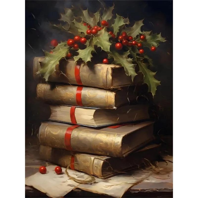Retro Weihnachts-Wandkunst Leinwandbild Winter Weihnachtsmann Elch Schneemann Baum Geschenke Heimdekoration