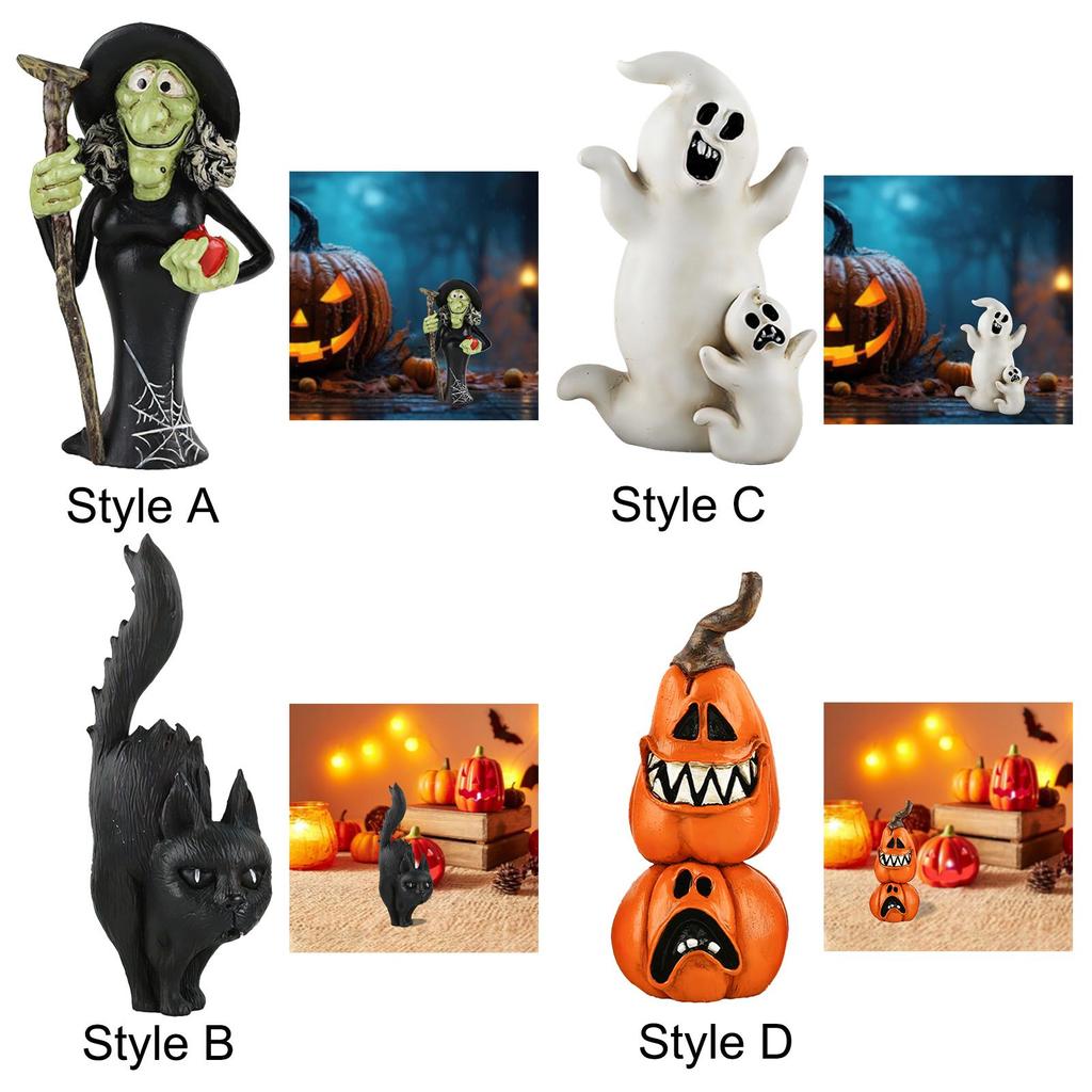 Halloween Resin Statue Ornament Cute Lightweight Party Accessory Multipurpose Collectible Halloween Craft Decorative Sculpture