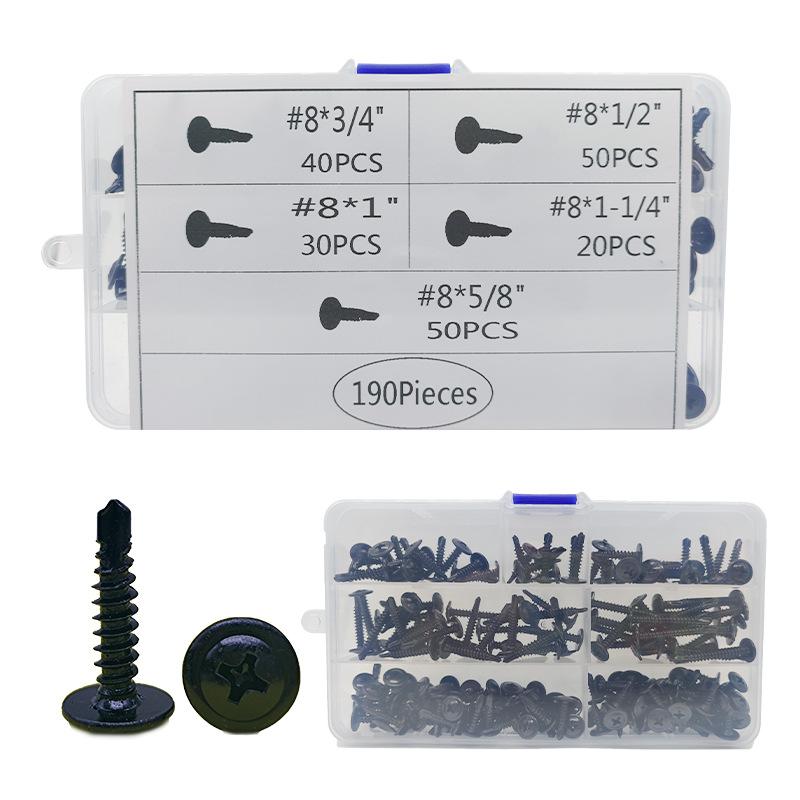 

Винты m4.2 крестообразный шлиц с шайбой саморез комбинированный 190 штук в коробке большая плоская головка сверло хвостовик проволока M4.2 black drill tail wire box