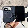 Retro Lychee Leather Texture Ring Holder Magnetic Hinge Protection Phone Case for Apple IPhone Duo 18 Fold Shockproof Cover