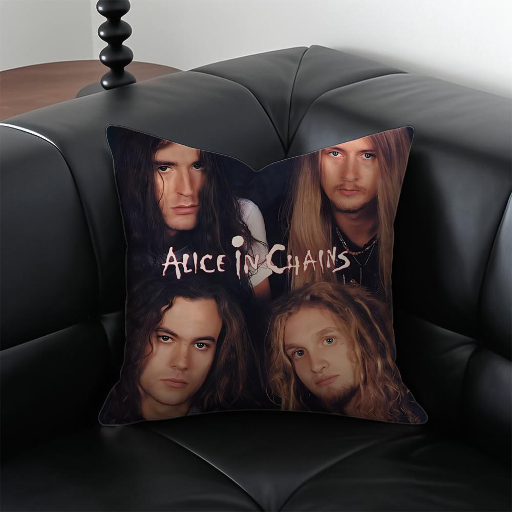 A-Alice In Chains Band Rock Kissenbezug Kissenhülle Staubmilbenfrei Unsichtbarer Reißverschluss Seidiger Plüsch Kissen