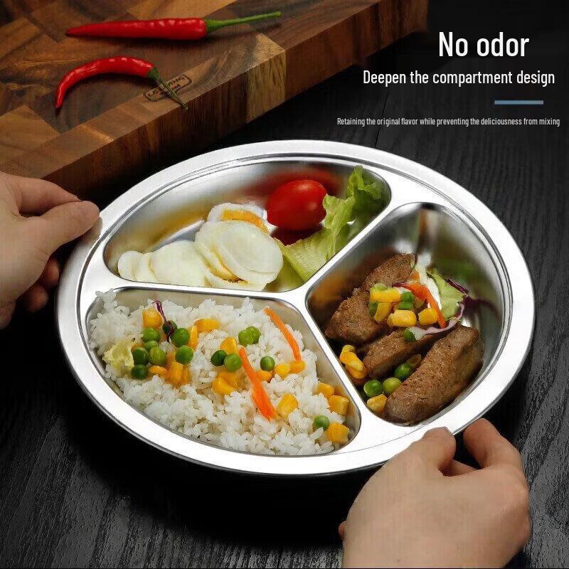 304 Stainless Steel Divided Meal Plate for Kids