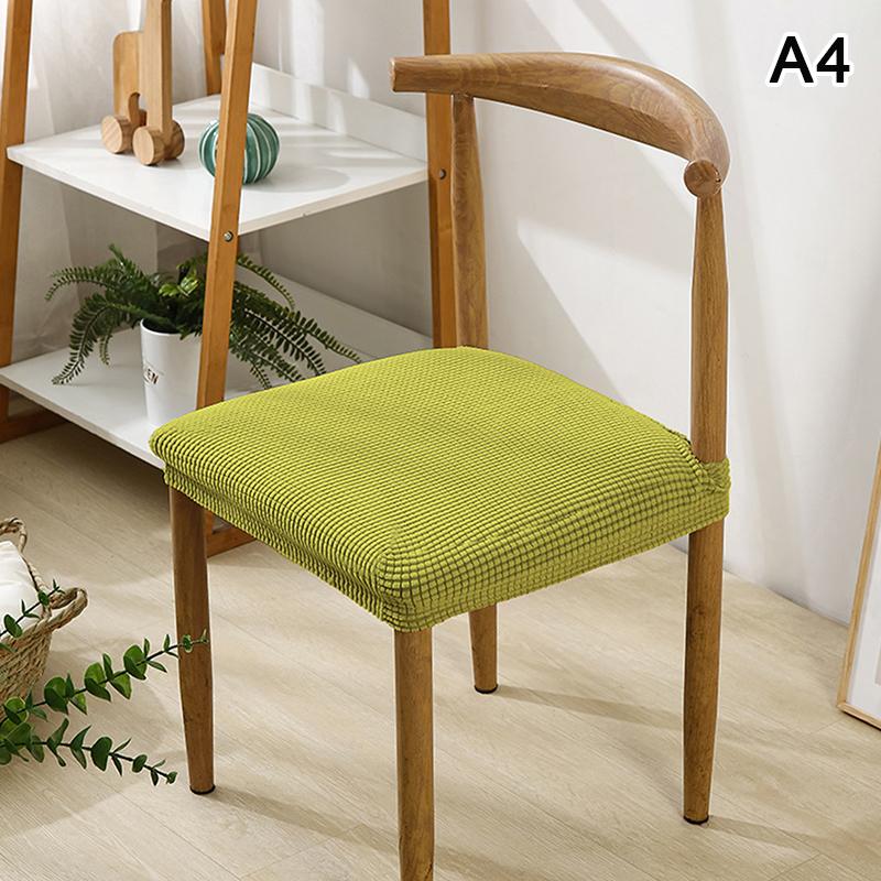 Stretch Chair Seat Covers Chairs Removable Washable Anti-Dust Upholstered Dining Room Seats Protector Cushion Slipcovers&