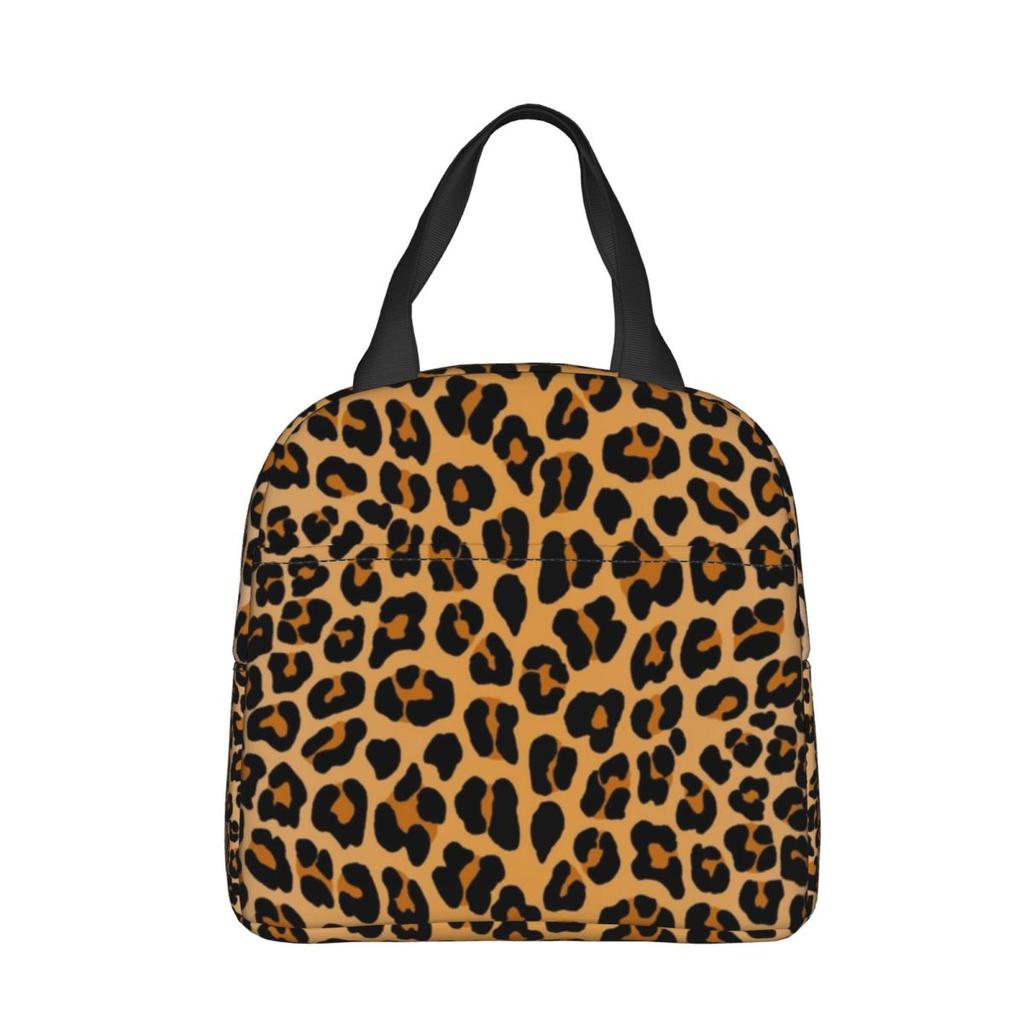 Rosa Leopard Tierprint Isoliert Lunchtasche Kühltasche Wiederverwendbar Großer Tragetasche Brotdose Aufbewahrungstaschen für Lebensmittel Büro Reise