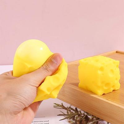 Balle anti-stress au fromage Sensorielle Rebond lent Cube de fromage Doux Nouveauté Jouet rebondissant pour Enfants Adultes Étudiants Travailleurs Maison École