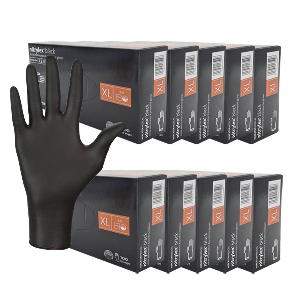 Nitrile Gloves Black Mercator Nitrylex Black 100 Pieces Carton 10 Pack