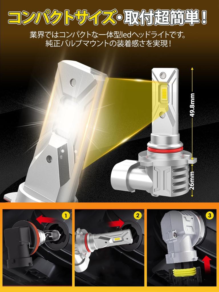 XELORD LED Scheinwerfer HB3 LED für Fernlicht, Kompatibel mit neuer Fahrzeuguntersuchung, Ausgestattet