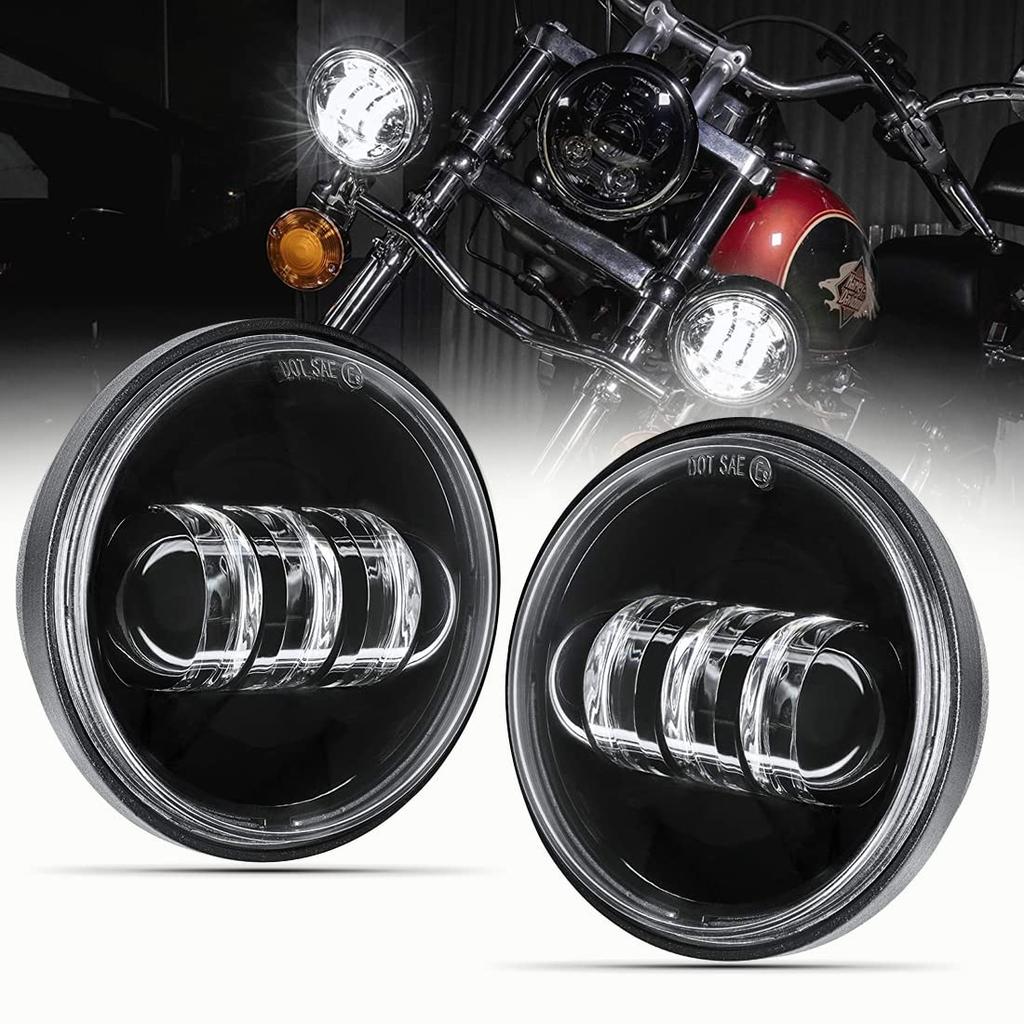 SKTYANTS LED Fog Lamp Auxiliary Light Inch 30W for Harley Davidson Motorcycle Universal Modification High Brightness Low Consumption Set of 2 4.5