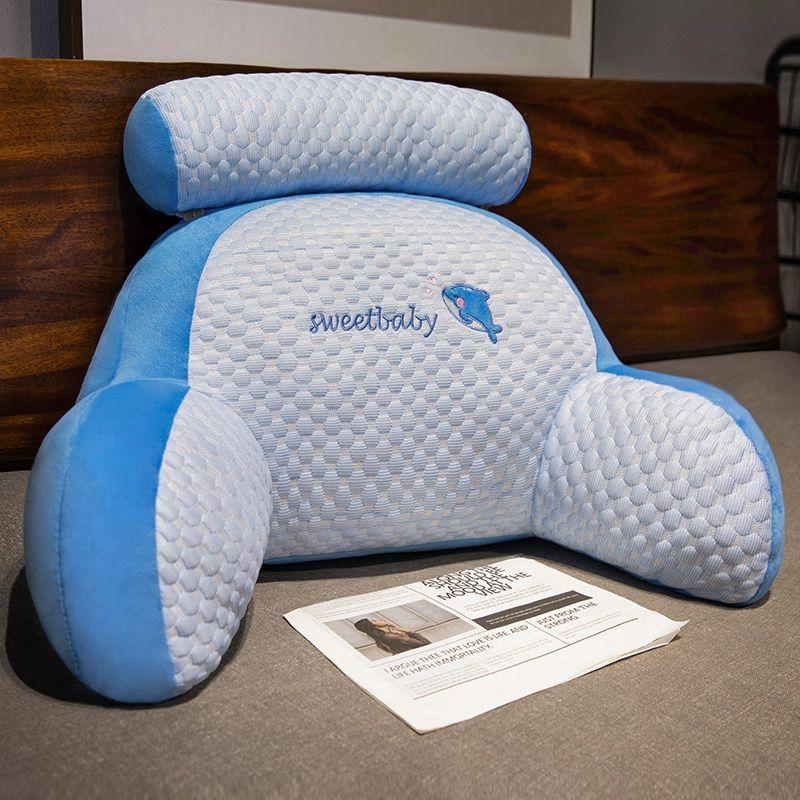 

Летняя подушка-спинка из латекса с ледяными бобами – Мягкая большая поддержка изголовья для кровати и чтения 60x40 cm синий