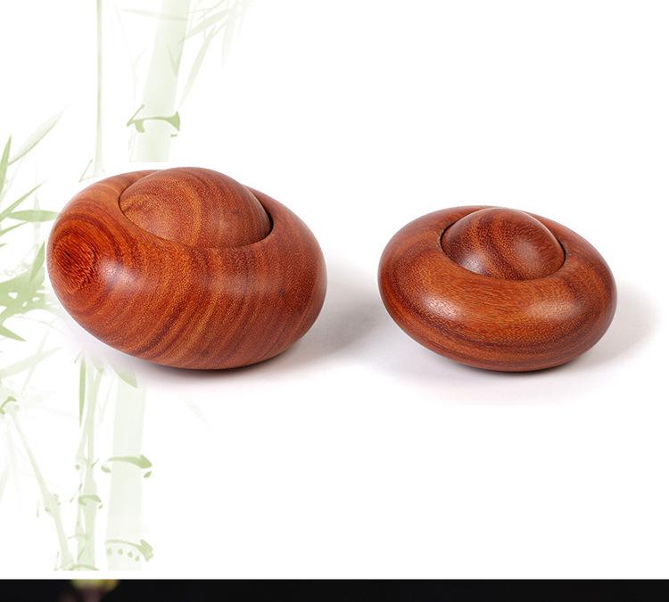 Red Sandalwood Handcrafted Health Ball Massager - Elderly Gift, Large Rosewood Flying Saucer Design
