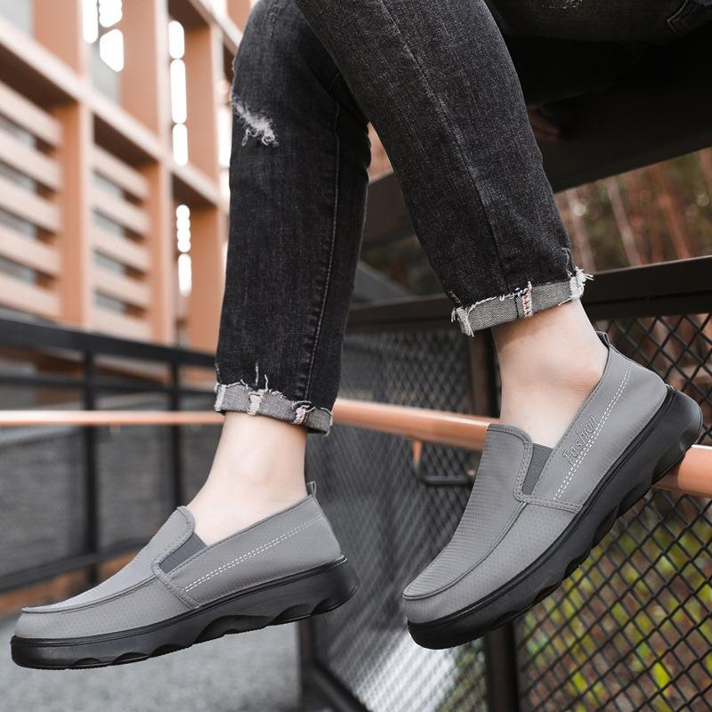 Polyurethane canvas shoes cloth shoes men's denim shoes soft sole non-slip fashion casual one-pedal work shoes