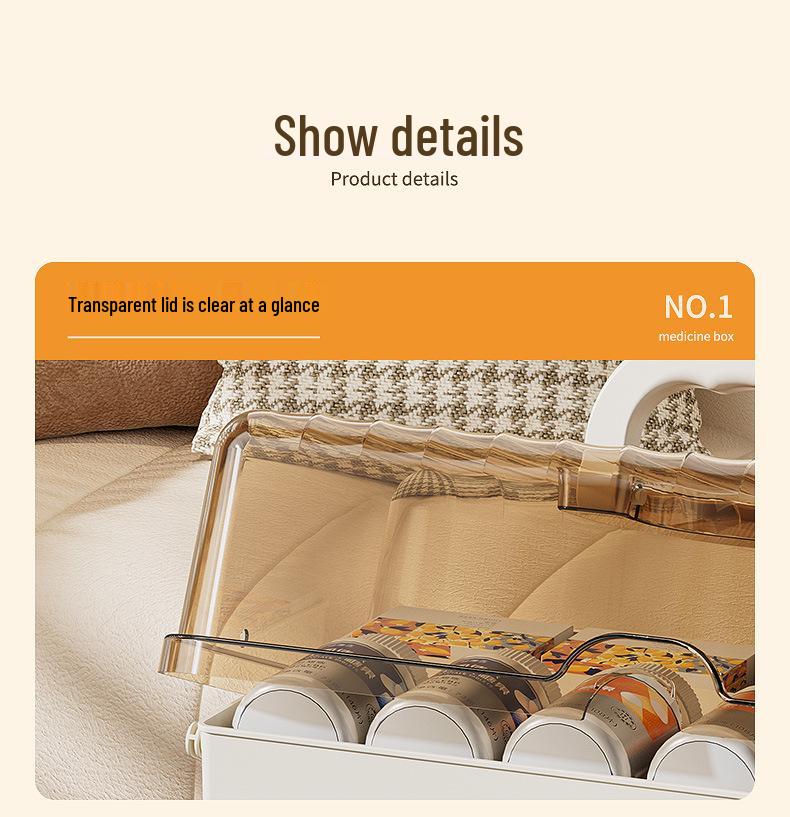 Tragbare mehrschichtige Medikamentenbox - Großes Fassungsvermögen Erste-Hilfe-Aufbewahrung für den Heimgebrauch