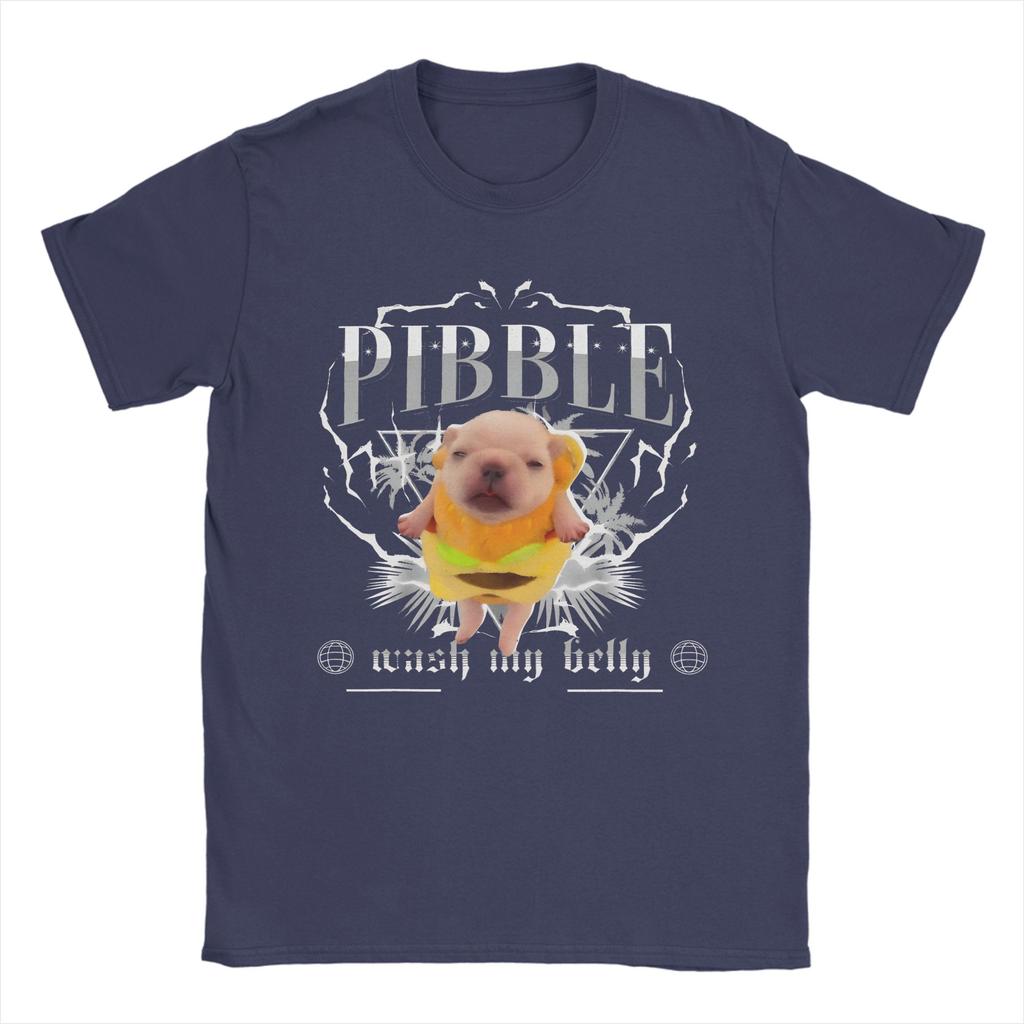 Unisexové tričko s krátkým rukávem a vtipným meme s motivem Pibble Wash My Belly pro všechna roční období, 100% bavlna.