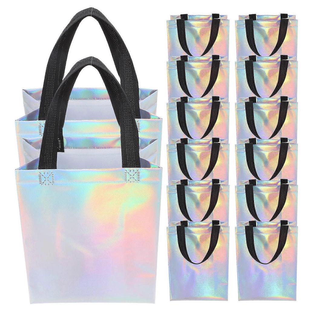Iridescent Gift Bags Non-Woven Tote Bags for Holiday Favors 20Pcs