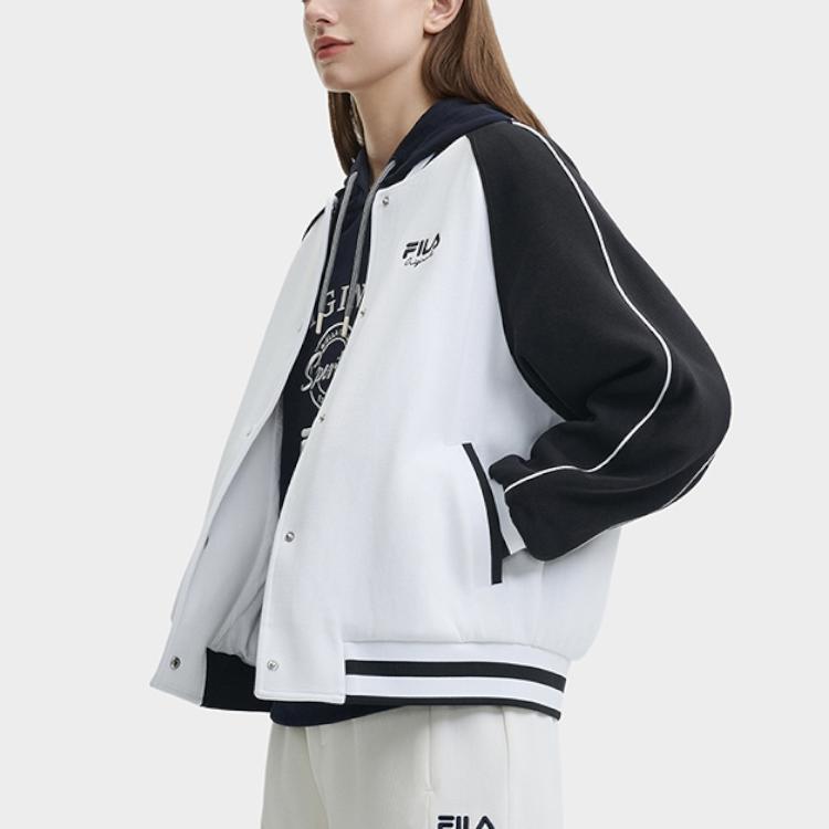 New FILA Baseball Jacket Women's Standard White F11W449504FWT