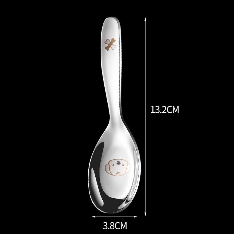 316 Stainless Steel Children's Spoon Fork for Eating and Drinking Soup Spoons Colorful Cartoon Dessert Spoons for Young Children