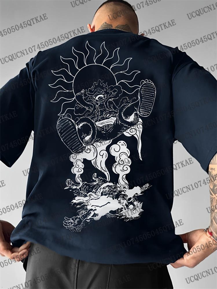 

2025 ONE PIECE Japanese Anime Men s T-shirt Nika Monkey D. Luffy Season 3D Print Overszie Sport Tshirt Bandai Cosplay Tshirt 4XL