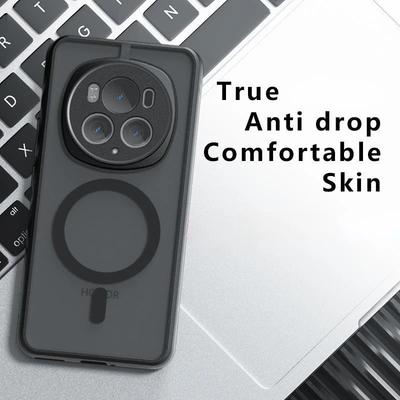 Capa Magnética Sem Fio para Carregamento Magsafe Para Honor Magic 7 Lite Magic7 6pro X9C 300 200 Lite Acrílico Fosco À Prova de Choque Bumper Rígido